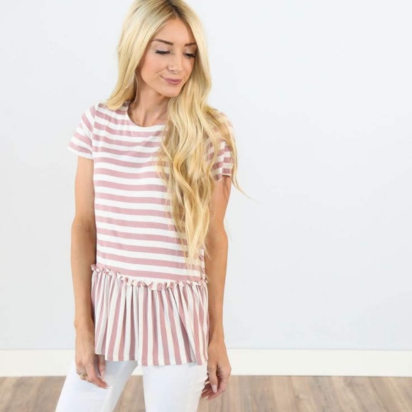 • {Stevie Hender} Briella Stripe Peplum Top - Picture 6 of 7